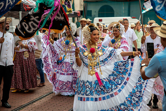 Festival Celebrants Wearing Pollera