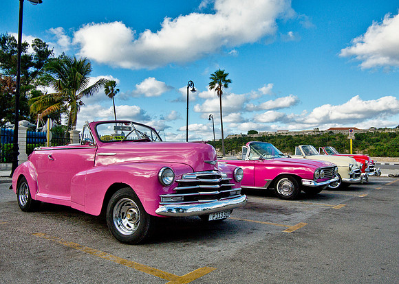 Classic Car Taxi Stand - Havana