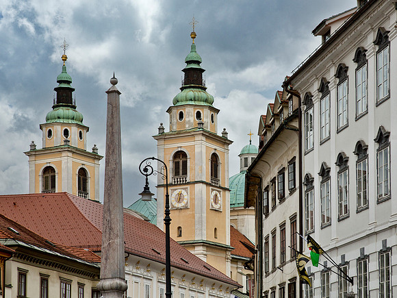 Towers of St. Nicholas Cathedral - Ljubljana