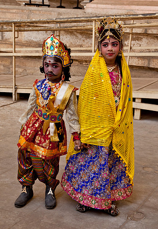 Queen with (shy) King -  Thirumalai Nayakar Palace, Madurai