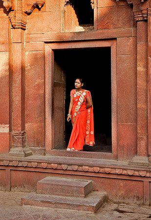 Woman in Sari - Red Fort, Delhi