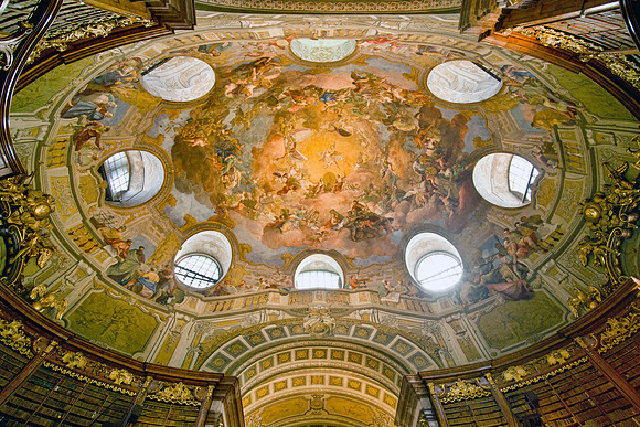 Frescoed Ceiling Dome - Prunksall Library