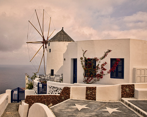 Windmill and Bouganvillea