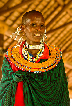 Masai Woman in Traditional Adornment