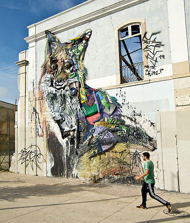 Fox "Junk Art" by Artur Bordalo II - Lisbon