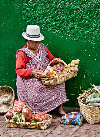 Produce Lady & Green Wall