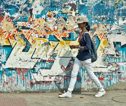 Student & Graffiti - Mumbai
