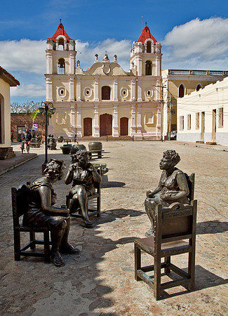 Bronze Figures & Church - Camaguey