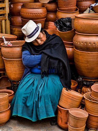 Sleepy Ceramic Vendor - Quito