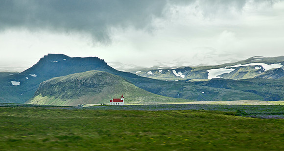Lonely Church & Glacier - Snefellsness