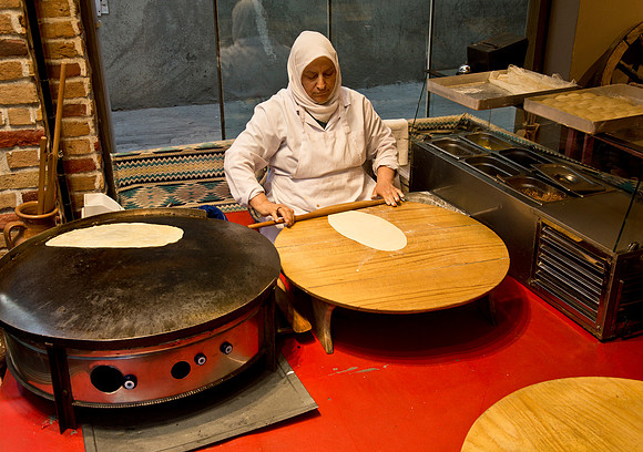 Chef Prepares Flatbread - Istanbul